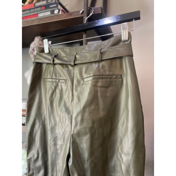 Peter Som Collective Faux Leather Pants Green Womens Size 4 - Picture 7 of 12